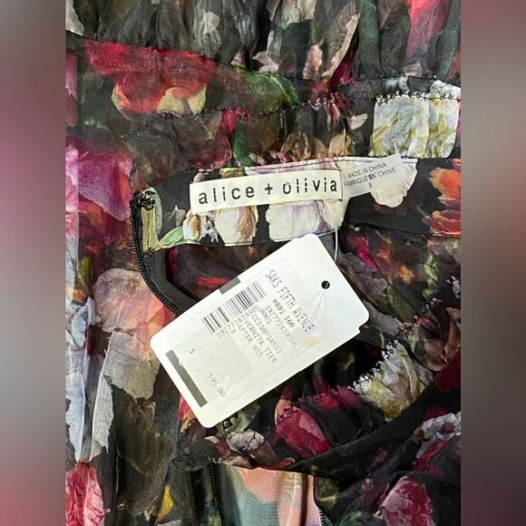 Alice + Olivia Vernita Floral Silk Tulle Minidress size 8 - Picture 15 of 16